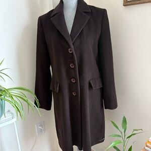Wool Chocolate Brown Long Coat